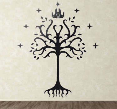 A decorative sticker illustrating the famous Gondor Tree. a Fantastic decal to decorate any room at home!