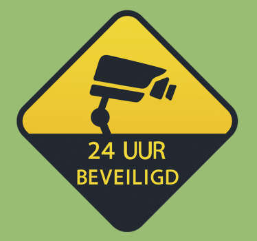 Vinyl zelfklevende sticker met 24 uur bewaking - TenStickers