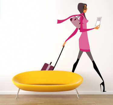 Travel Fashionista Decorative Sticker - TenStickers
