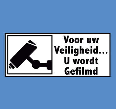 Camerabewaking gefilmd vinyl teken zelfklevende sticker - TenStickers