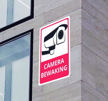 Camerabewaking rood en zwart vinyl teken - TenStickers