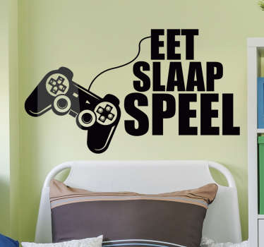 eet, slaap, speel video game zelfklevende sticker - TenStickers