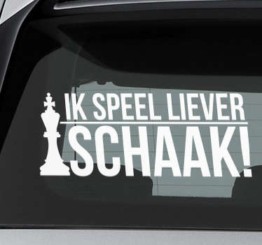 Spelen schaken bestickering auto - TenStickers
