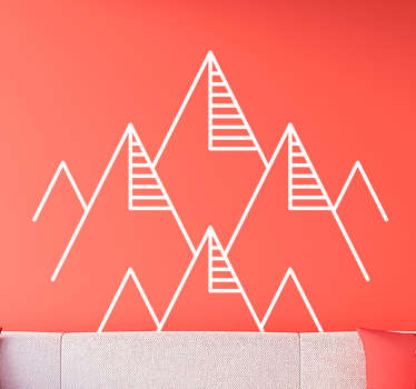 Vinilo pared abstracto de montañas geométricas - TenVinilo