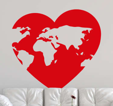 Heath shape world world map wall decal - TenStickers