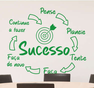 Vinil decorativo de texto caminho para o sucesso - TenStickers