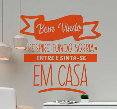 Vinil decorativo de texto Bem-vindo sinta-se em casa - TenStickers