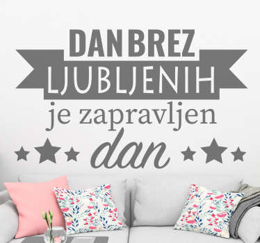 Dan brez nalepk za steno z besedilom - TenStickers