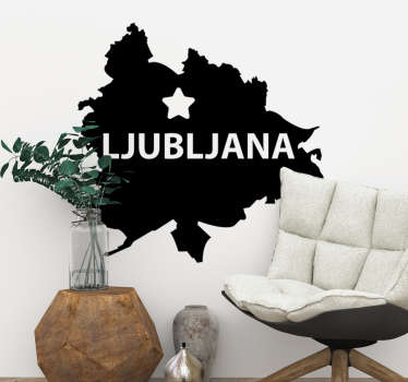 Ljubljana map zidna vinilna nalepka - TenStickers