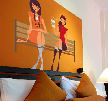 Wandtattoo Freunde auf Bank - TenStickers