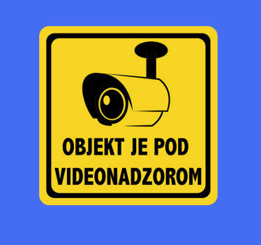Pod video nadzorom vinilni znak - TenStickers