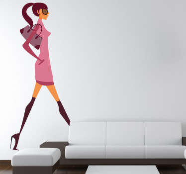 Pink Dress Fashion Sticker - TenStickers