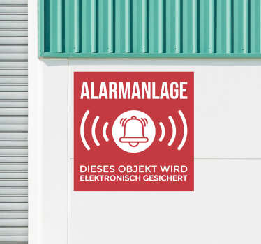 Alarmsystem Warnung Vinyl Aufkleber - TenStickers