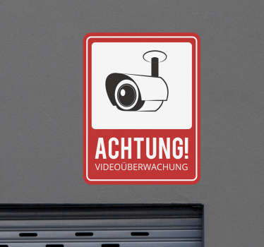 Achtung Videoüberwachung Warnschild Aufkleber - TenStickers