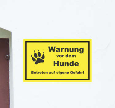 Hund Warnung Text Schild Aufkleber - TenStickers