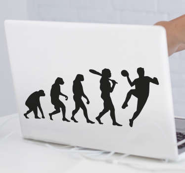 Sticker ordinateur portable évolution de l'homme handball - TenStickers