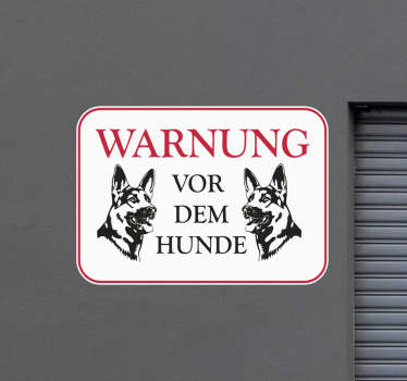 Schäferhund Warnung Vinyl Zeichen - TenStickers