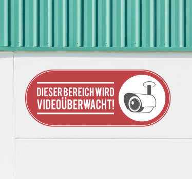 Dieser Bereich wird videoüberwacht Vinyl Aufkleber - TenStickers
