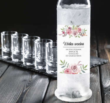 Naklejki na wódkę z kwiatkami - TenStickers