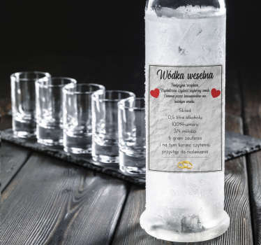 Śmieszna naklejka na weselną wódkę - TenStickers