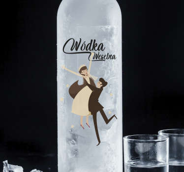 Naklejka na wódkę weselną - TenStickers