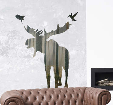 oh deer in the forest wild animal decal - TenStickers