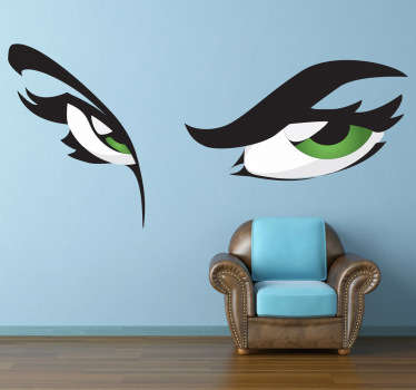 Green Eyes Decorative Sticker - TenStickers