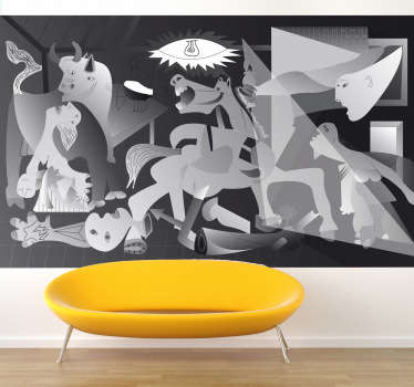 Adhesivo decorativo del famoso cuadro de Pablo Picasso: Guernica, cuyo título alude al bombardeo de esta población vizcaína durante la Guerra Civil Española.