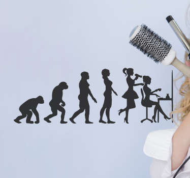 Wandaufkleber Frisör Evolution - TenStickers