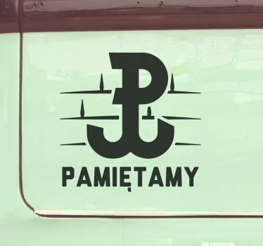 Naklejka na samochód Polski symbol kotwica - TenStickers