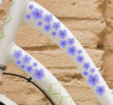 Vinilo bici colección flores moradas - TenVinilo
