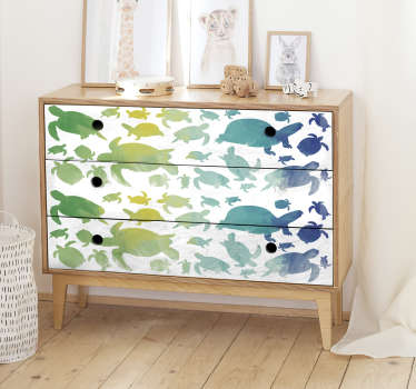 Skildpadder møbler klistermærke - TenStickers