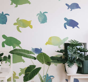 Wandtattoo Tiere lebendige schildkrötenschatten - TenStickers