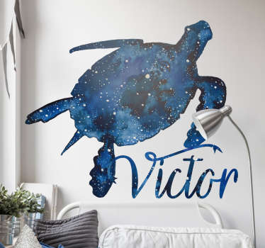 Sticker Tortue galaxie personnalisable - TenStickers