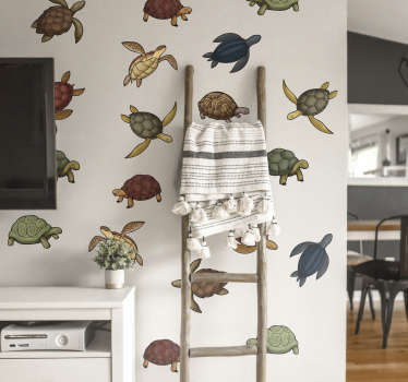 variety of turtles animal wall sticker - TenStickers