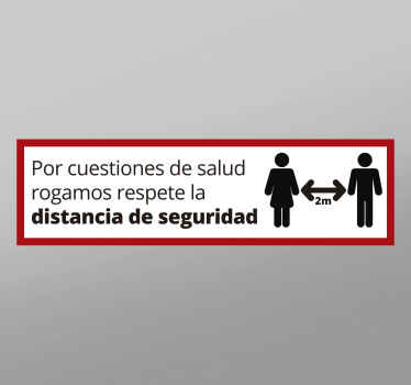 Pegatina distancia seguridad para puerta - TenVinilo