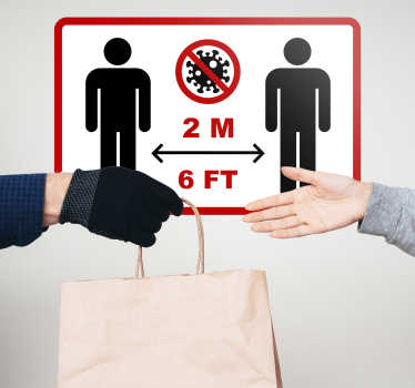 安全距离标牌乙烯基标志 - TenStickers