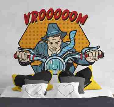 Motorcycle Rider Illustration video game sticker - TenStickers