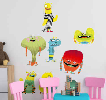 Sticker Monstre Feuille de monstres colorés - TenStickers