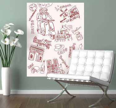 Paris Sketch Decal - TenStickers