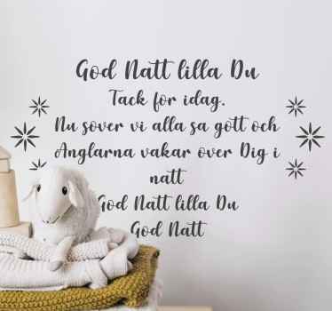 God natt din barnkammare rimvägg klistermärke - Tenstickers