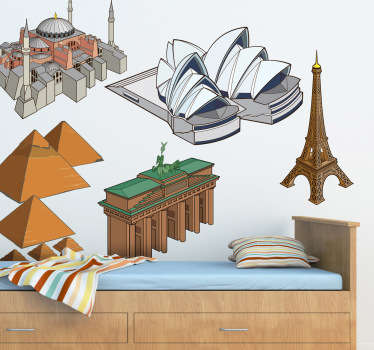 Sticker monuments célèbres - TenStickers