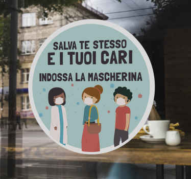 Adesivo vetro metti la maschera con il testo - TenStickers