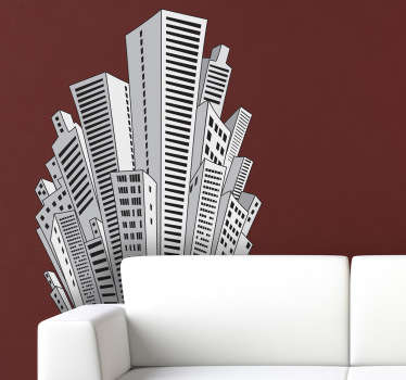 Vinilo decorativos rascacielos dibujo - TenVinilo