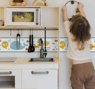 Cenefa adhesiva océano colorido y feliz - TenVinilo