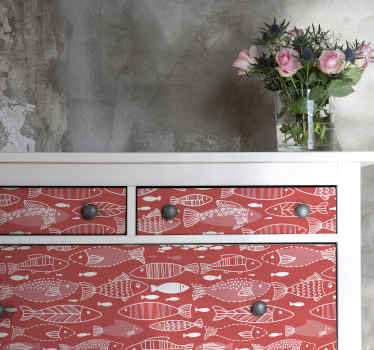 Vinilo para muebles corriente de peces nadando - TenVinilo