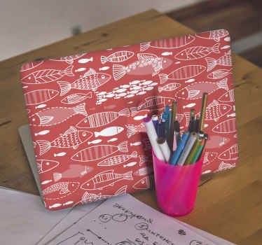 Whimsical Fish Pattern laptop skin - TenStickers
