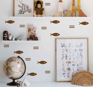 Sticker Poissons minimalistes - TenStickers