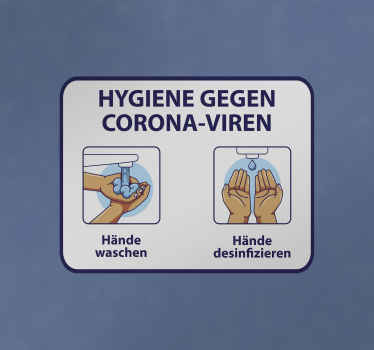 Klebeschilder Hygiene gegen korona - TenStickers