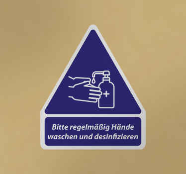 Bitte waschen und desinfizieren Sie die hände vinylschild - TenStickers